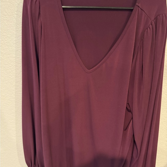 Torrid Burgundy V Neck Blouse - Picture 4 of 4